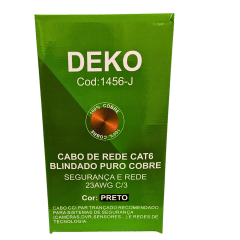 Cabo de Rede CAT6 Blindado STP  Preto -DEKO