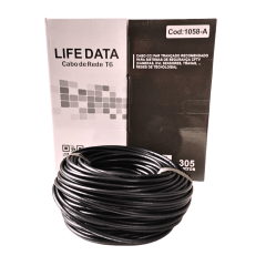 Cabo de Rede CAT6 UTP CCA 23AGW  Preto - LIFE DATA/DEKO