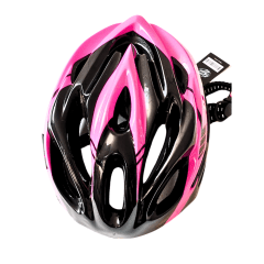 Capacete de Bicicleta com Sinalizador Deko - Preto/Rosa
