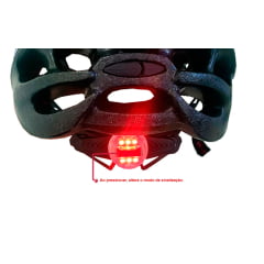Capacete de Bicicleta com Sinalizador Deko - Preto/Rosa